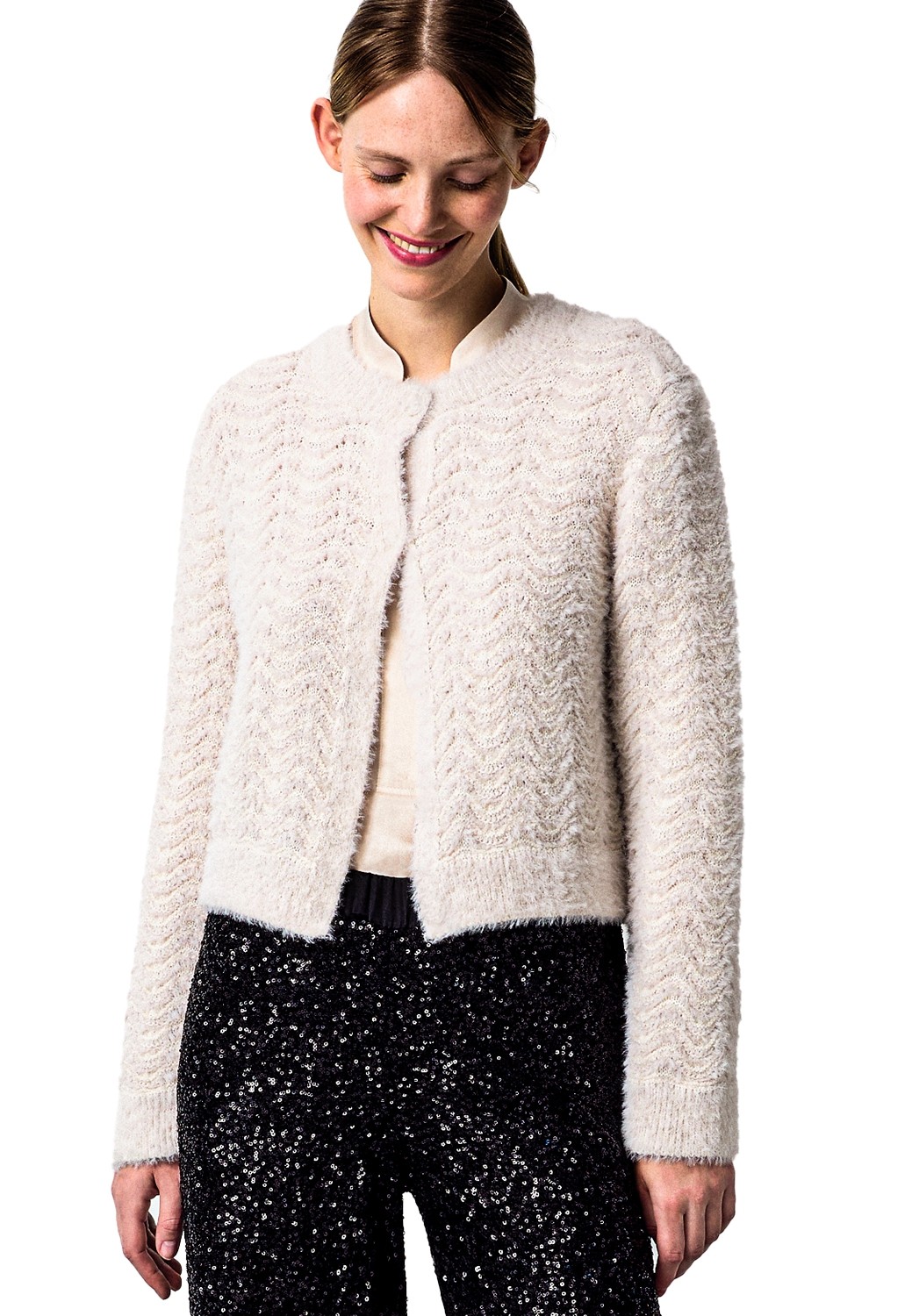 Cardigan Multi-Yarn, knitted boucle